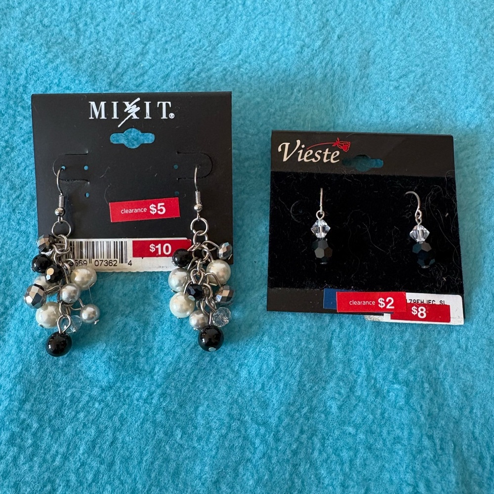 Mixit Black Sparkling Bead Earrings